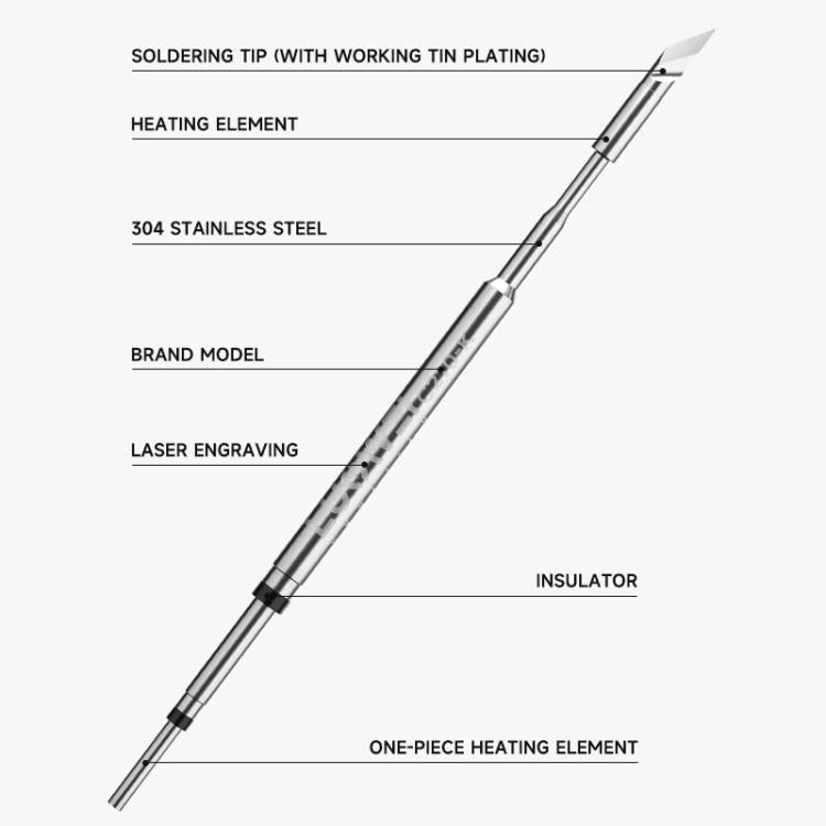 LUOWEI LW-C210 Series Lead Free Soldering Iron Tip for 210 / T26 Series Soldering Station, LW-C210-I, LW-C210-J, LW-C210-K