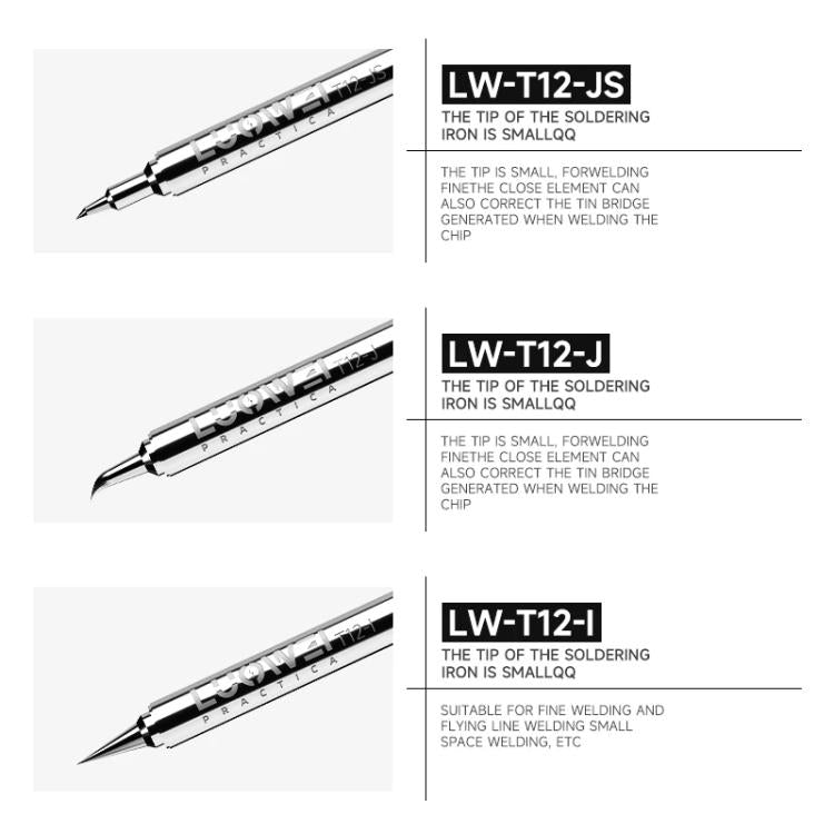 LUOWEI LW-T12 Series Soldering Iron Tips for T12 Soldering Station, LW-T12-I, LW-T12-J, LW-T12-JS, LW-T12-K, LW-T12-SK, LW-T12-SSK