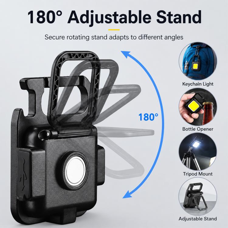 Portable Keychain Camping Light Mini COB LED Flashlight, 150mAh, 200mAh, 300mAh, 500mAh, 800mAh