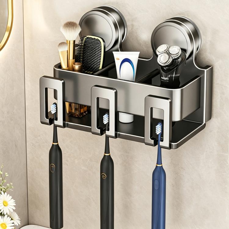 No-drill Vacuum Suction Cup Toothbrush Holder, 2-person, 3-person, 4-person, 2-person with Cup, 3-person with Cup, 4-person with Cup