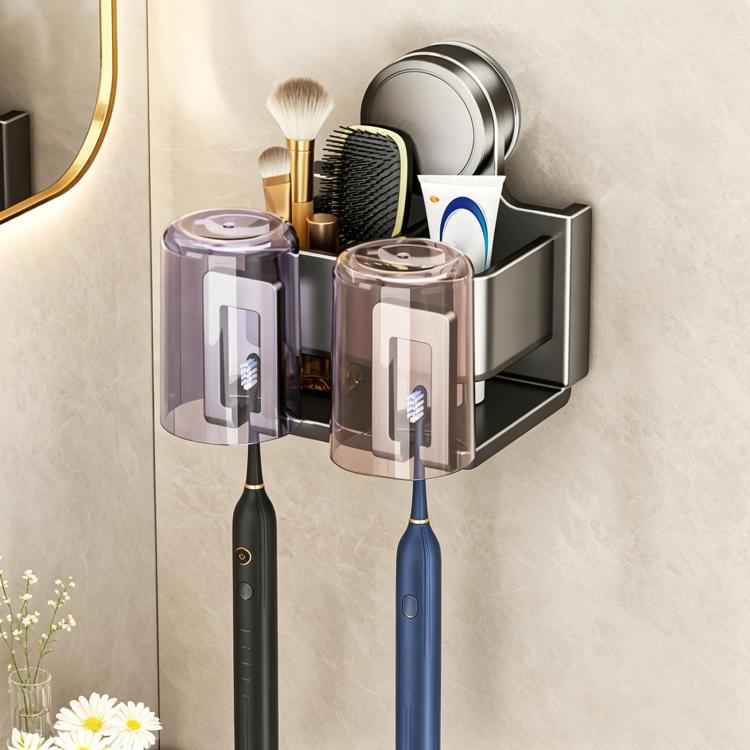 No-drill Vacuum Suction Cup Toothbrush Holder, 2-person, 3-person, 4-person, 2-person with Cup, 3-person with Cup, 4-person with Cup