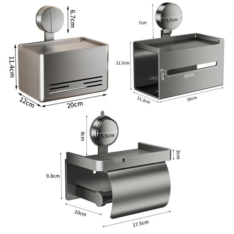 No-drill Vacuum Suction Cup Toilet Holder, Grey Paper Box, White Paper Box, Tissue Box Holder, Dual Tissue Box Holder, Roll Paper Holder, Roll Paper Holder with Lid, Extended Tissue Box Holder, Carbon Steel Dual Tissue Box Holder