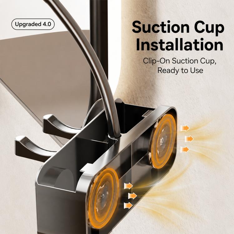 No-drill Suction Cup Bathroom Hair Dryer Holder Storage Wall-mounted Rack, with Lazy Rack, without Lazy Rack