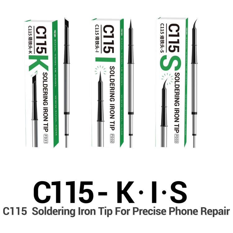 2UUL Soldering Iron Tip For C115 Soldering Station Handle, FD31-K, FD32-I, FD33-S