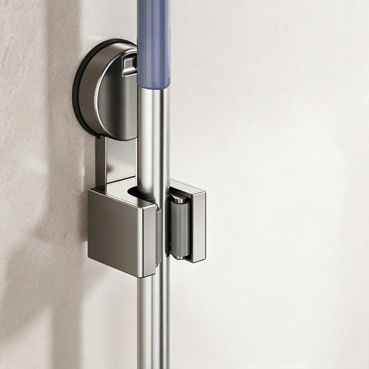No-drill Suction Cup Wall Mount Mop Holder Broom Storage Clip, Mop Holder, Electroplated Mop Holder, Integrated Mop Holder, Classic Mop Holder, 2pcs Mop Holder, 2pcs Electroplated Mop Holder, 2pcs Integrated Mop Holder, 2pcs Classic Mop Holder         ...