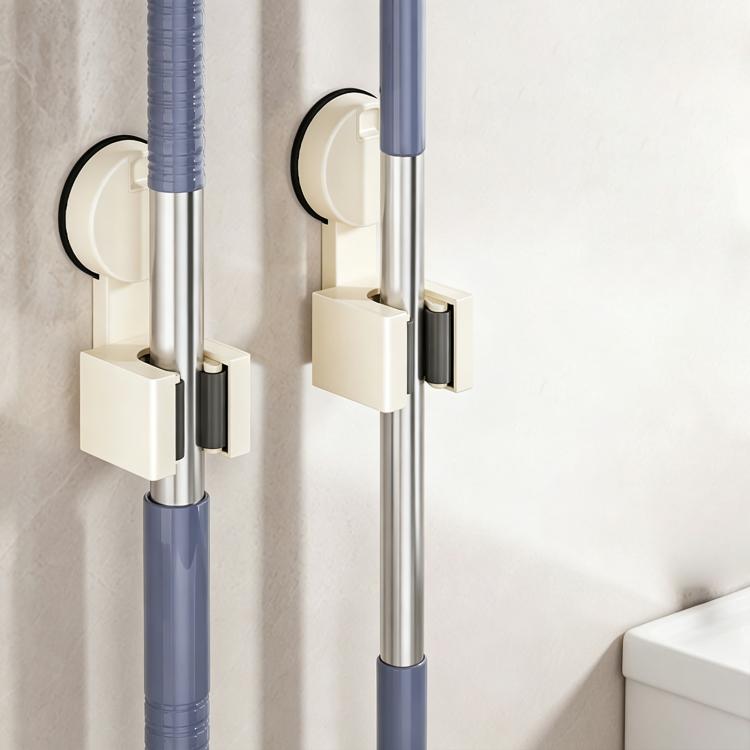 No-drill Suction Cup Wall Mount Mop Holder Broom Storage Clip, Mop Holder, Electroplated Mop Holder, Integrated Mop Holder, Classic Mop Holder, 2pcs Mop Holder, 2pcs Electroplated Mop Holder, 2pcs Integrated Mop Holder, 2pcs Classic Mop Holder         ...