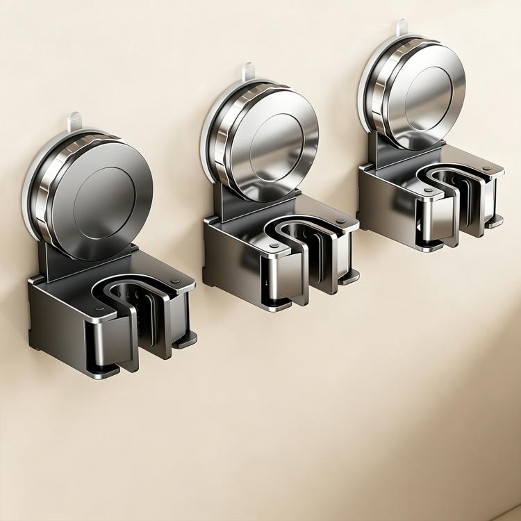 No-drill Suction Cup Wall Mount Mop Holder Broom Storage Clip, Mop Holder, Electroplated Mop Holder, Integrated Mop Holder, Classic Mop Holder, 2pcs Mop Holder, 2pcs Electroplated Mop Holder, 2pcs Integrated Mop Holder, 2pcs Classic Mop Holder         ...