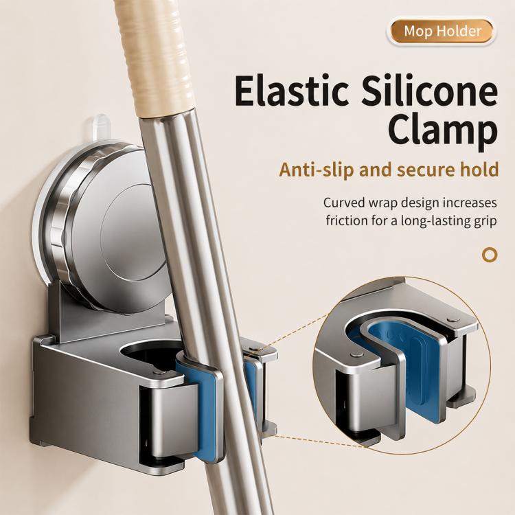 No-drill Suction Cup Wall Mount Mop Holder Broom Storage Clip, Mop Holder, Electroplated Mop Holder, Integrated Mop Holder, Classic Mop Holder, 2pcs Mop Holder, 2pcs Electroplated Mop Holder, 2pcs Integrated Mop Holder, 2pcs Classic Mop Holder         ...