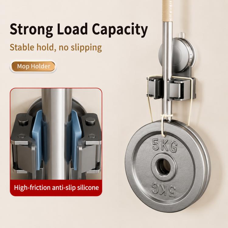 No-drill Suction Cup Wall Mount Mop Holder Broom Storage Clip, Mop Holder, Electroplated Mop Holder, Integrated Mop Holder, Classic Mop Holder, 2pcs Mop Holder, 2pcs Electroplated Mop Holder, 2pcs Integrated Mop Holder, 2pcs Classic Mop Holder         ...
