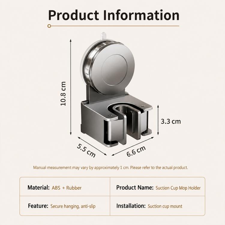 No-drill Suction Cup Wall Mount Mop Holder Broom Storage Clip, Mop Holder, Electroplated Mop Holder, Integrated Mop Holder, Classic Mop Holder, 2pcs Mop Holder, 2pcs Electroplated Mop Holder, 2pcs Integrated Mop Holder, 2pcs Classic Mop Holder         ...