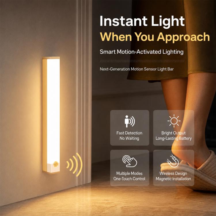 Intelligent Motion Sensor LED Night Light Bar Bedside Lamp, 10cm 1W, 20cm 2W, 30cm 3W, 50cm 5W