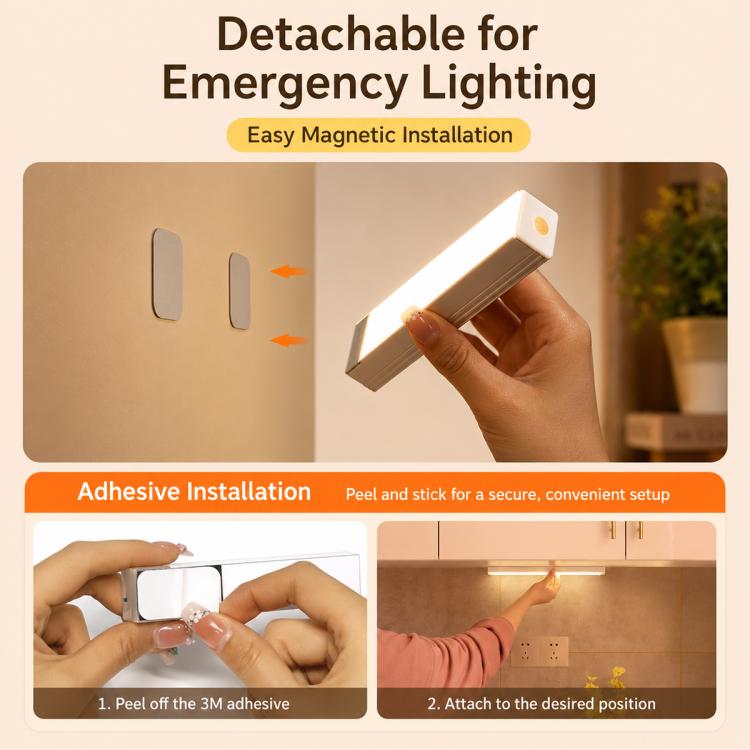 Intelligent Motion Sensor LED Night Light Bar Bedside Lamp, 10cm 1W, 20cm 2W, 30cm 3W, 50cm 5W