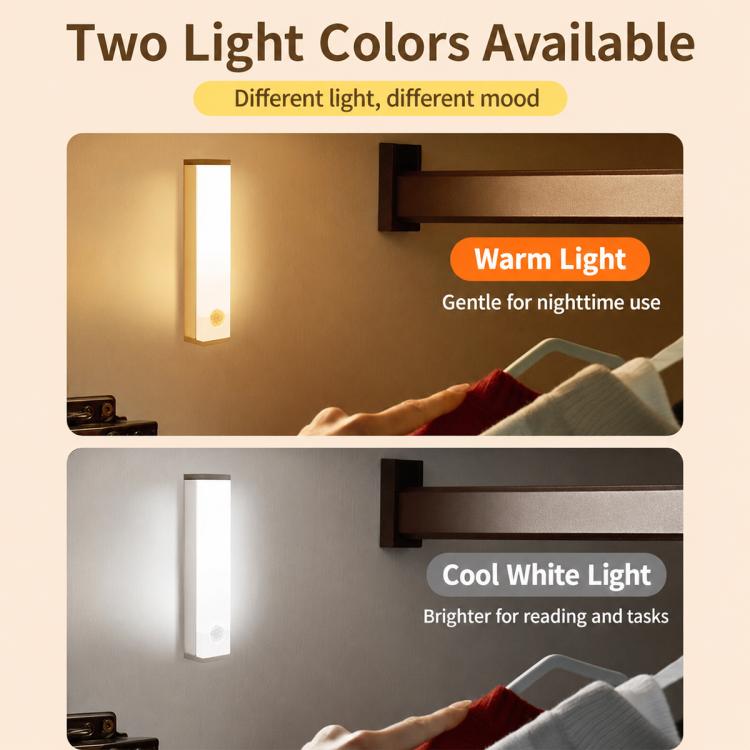 Intelligent Motion Sensor LED Night Light Bar Bedside Lamp, 10cm 1W, 20cm 2W, 30cm 3W, 50cm 5W