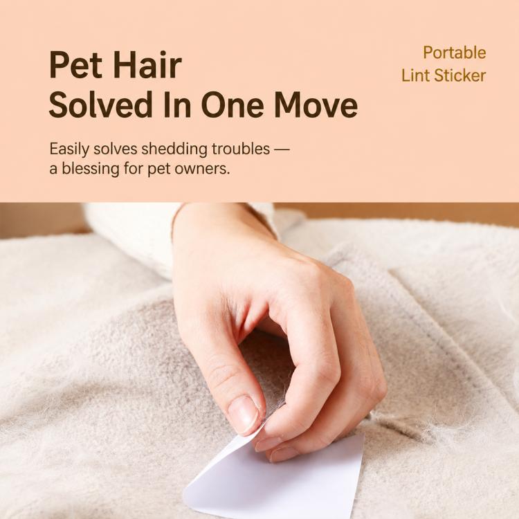 Portable Mini Pocket Disposable Lint Remover Stickers, 50pcs/Pack 8.5x7.2cm, 40pcs/Pack 10x7.8cm