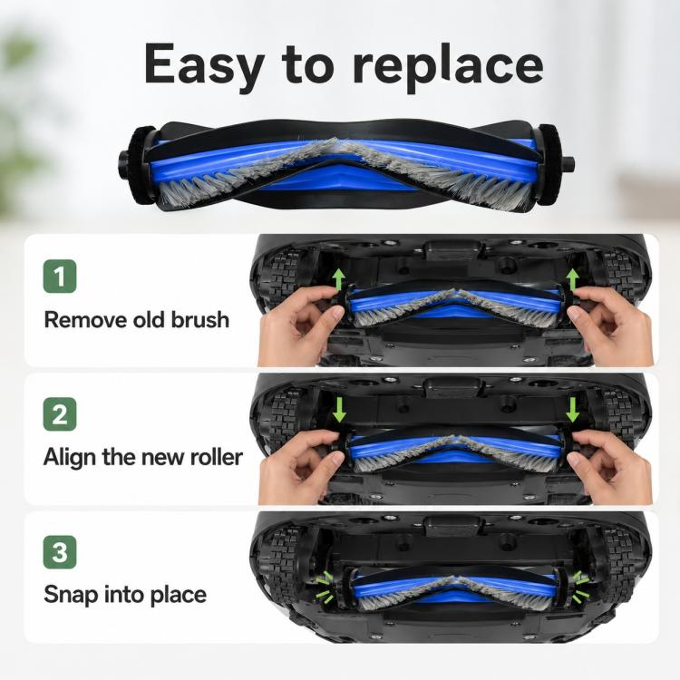 Replacement Accessories for Ecovacs DEEBOT N50 / N50S Robot Vacuum Cleaner, Main Brush, Filter, Fine Mop Pad, Thick Striped Mop Pad, Dust Bag, Activated Carbon Dust Bag, Side Brush, Main Brush Cover, Dust Box