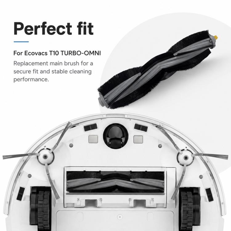 Replacement Accessories for Ecovacs DEEBOT T10 TURBO / T10 OMNI Robot Vacuum Cleaner, Main Brush, White Filter+Sponge, Black Filter, Activated Carbon Filter, 2pcs White Side Brush, 2pcs Black Side Brush, Gray Mop Pad, Striped Mop Pad, Circular Mop Pad ...