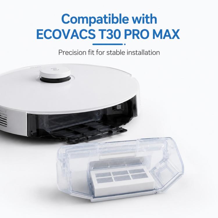 Replacement Accessories for Ecovacs DEEBOT T30 / T30 Pro / T30 Max Robot Vacuum Cleaner, Dust Box, Main Brush Cover, Mop Pad Holder