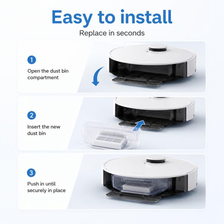 Replacement Accessories for Ecovacs DEEBOT T30 / T30 Pro / T30 Max Robot Vacuum Cleaner, Dust Box, Main Brush Cover, Mop Pad Holder