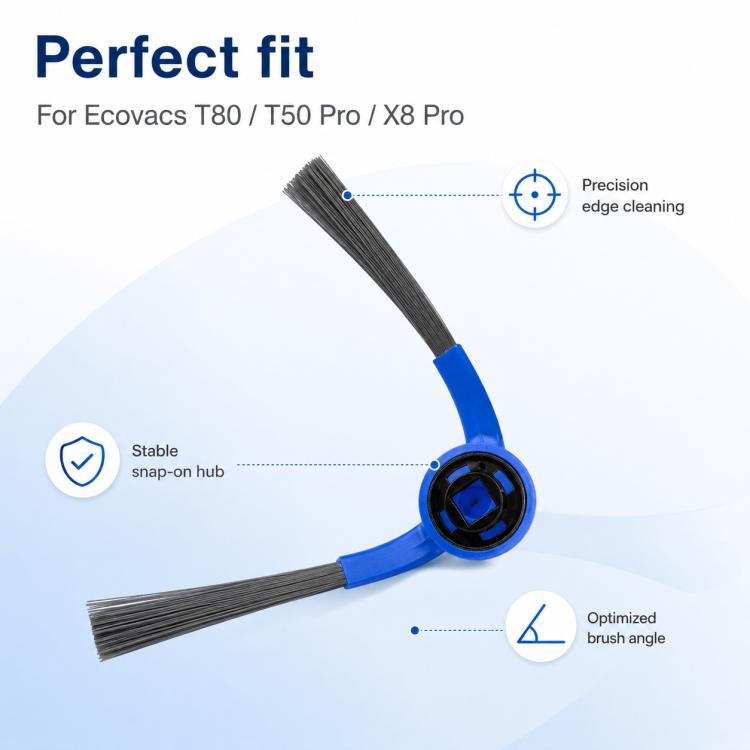 Replacement Accessories for Ecovacs DEEBOT T80 / X8 Pro OMNI Robot Vacuum Cleaner, Side Brush, Roller Mop, Striped Roller Mop, Blue Striped Roller Mop, Activated Carbon Filter, Filter