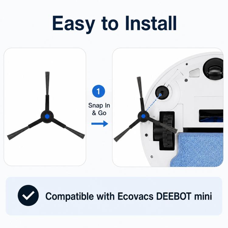 Replacement Accessories for Ecovacs DEEBOT mini Robot Vacuum Cleaner, Side Brush, Mop Pad, Activated Carbon Dust Bag, Main Brush, Filter
