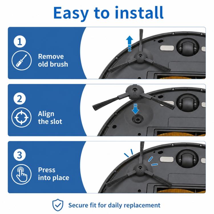 Replacement Accessories for Ecovacs DEEBOT CEN540 / CEN546 / CR120 Robot Vacuum Cleaner, New Side Brush, Old Side Brush, New Mop Pad, Old Mop Pad, Filter