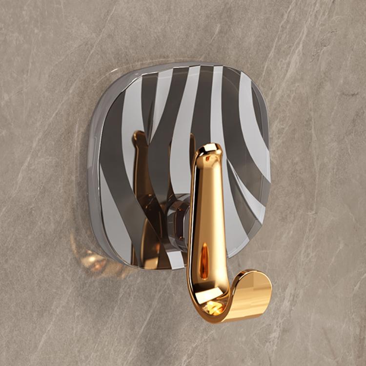 No Drill Light Luxury Plastic Adhesive Hooks Traceless Heavy-Duty Clothes Hook, Gold Hook