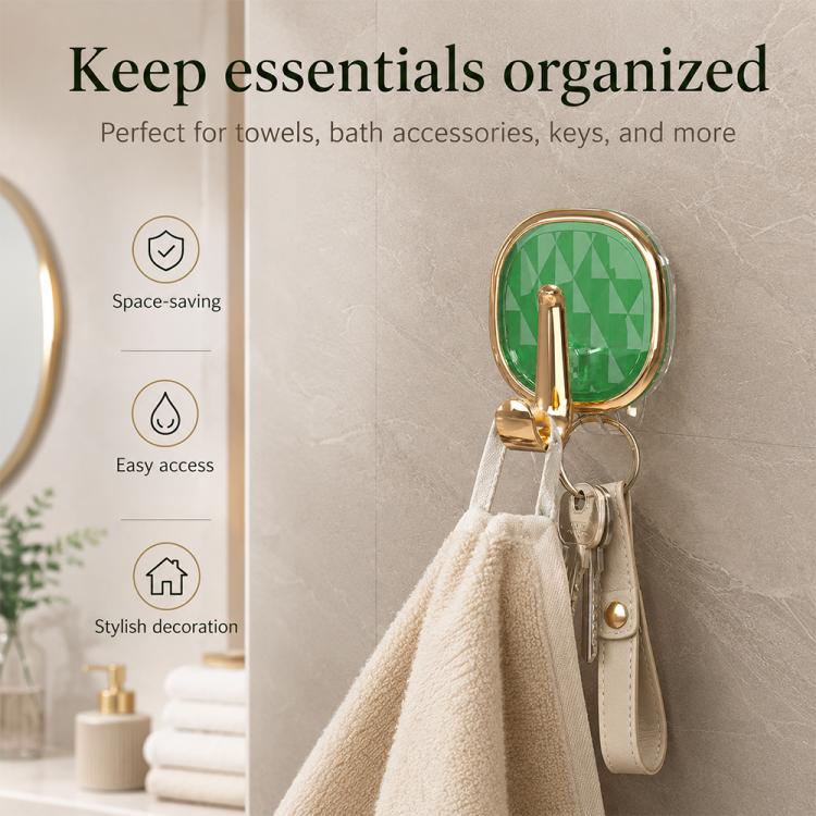 4pcs No Drill Light Luxury Plastic Adhesive Hooks Traceless Heavy-Duty Clothes Hook, 4PCS