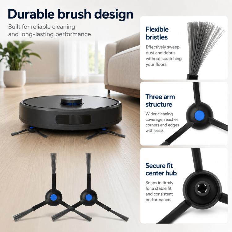For Ecovacs DEEBOT N20 Pro / N20 Plus / N20 Replacement Parts, Dual Black Side Brush, Black Filter, White Filter, Activated Carbon Filter, Deep Mop Pad, Washable Mop Pad, Main Brush Cover, Mop Pad Holder, Water Tank, Filter-Free Dust Box