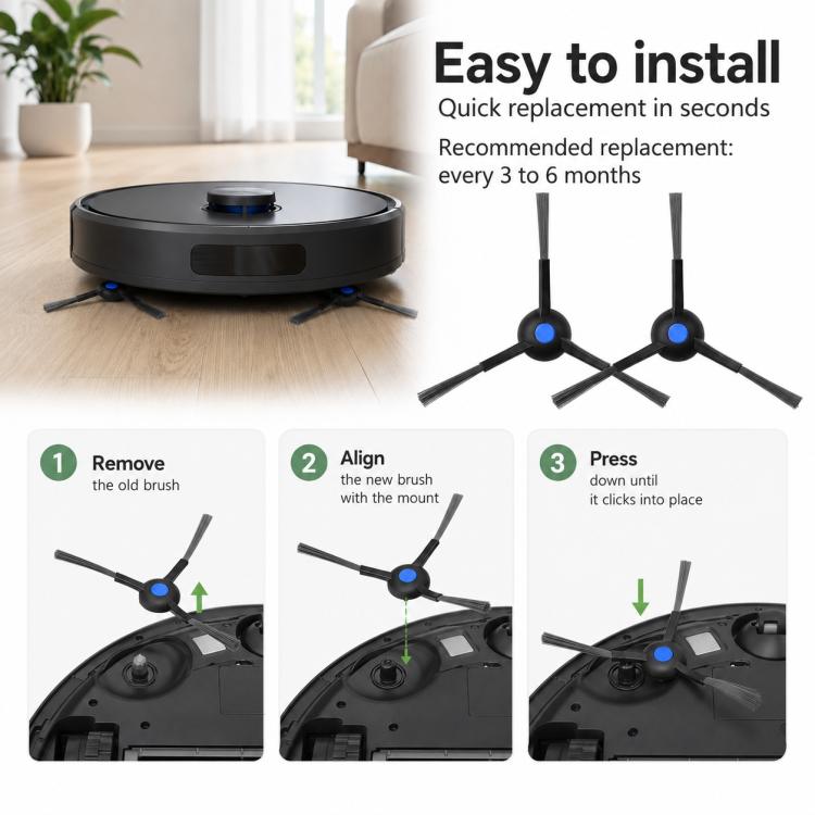 For Ecovacs DEEBOT N20 Pro / N20 Plus / N20 Replacement Parts, Dual Black Side Brush, Black Filter, White Filter, Activated Carbon Filter, Deep Mop Pad, Washable Mop Pad, Main Brush Cover, Mop Pad Holder, Water Tank, Filter-Free Dust Box