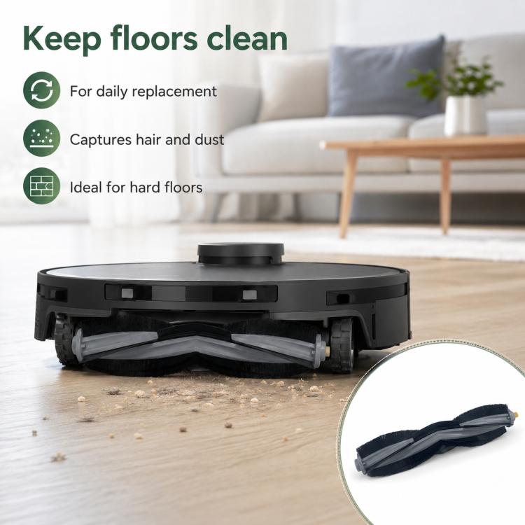 For Ecovacs DEEBOT X1S / X1S Pro Replacement Parts, Main Brush, Rubber Roller Brush, Dual Grey Side Brush, Black Filter, White Filter, Activated Carbon Filter, Blue Striped Mop Pad, White Striped Mop Pad