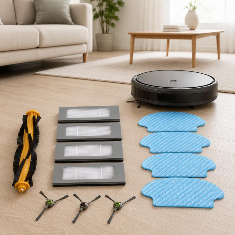 For Ecovacs DEEBOT DD35 / DD56 / DD33 / DD37 Replacement Parts, Main Brush, Dual Side Brush, Filter+Sponge, Mop Pad, 13pcs Combo, 15pcs Combo, Main Brush Cover