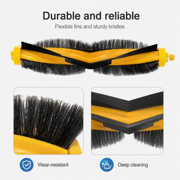 For Ecovacs DEEBOT DJ35 / DJ36 Replacement Parts, Main Brush, Dual Side Brush, Filter, Mop Pad, Disposable Mop Pad, 10pcs Hook and Loop Fastener, Dust Box Flap, Mop Pad Holder