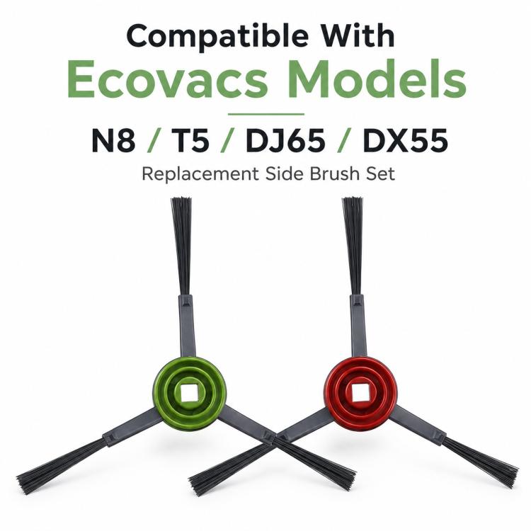 For Ecovacs DEEBOT T5 / T5 Max / N5 / N8 / DV35 / DJ65 / DX55 Replacement Parts, Dual Side Brush, Filter, Mop Pad, Disposable Mop Pad, 10pcs/Pack Wet Mop Pad, Mop Pad Holder, Dust Box, Dust Box Flap, 10pcs Hook and Loop Fastener, 9pcs Combo, 10pcs Combo