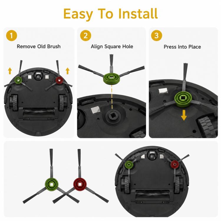 For Ecovacs DEEBOT T5 / T5 Max / N5 / N8 / DV35 / DJ65 / DX55 Replacement Parts, Dual Side Brush, Filter, Mop Pad, Disposable Mop Pad, 10pcs/Pack Wet Mop Pad, Mop Pad Holder, Dust Box, Dust Box Flap, 10pcs Hook and Loop Fastener, 9pcs Combo, 10pcs Combo