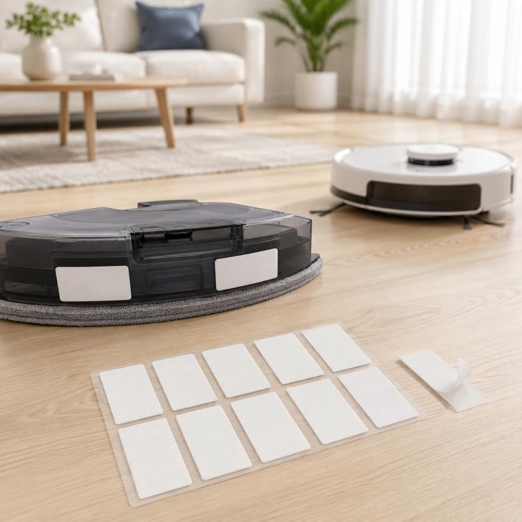 For Ecovacs DEEBOT T5 / T5 Max / N5 / N8 / DV35 / DJ65 / DX55 Replacement Parts, Dual Side Brush, Filter, Mop Pad, Disposable Mop Pad, 10pcs/Pack Wet Mop Pad, Mop Pad Holder, Dust Box, Dust Box Flap, 10pcs Hook and Loop Fastener, 9pcs Combo, 10pcs Combo