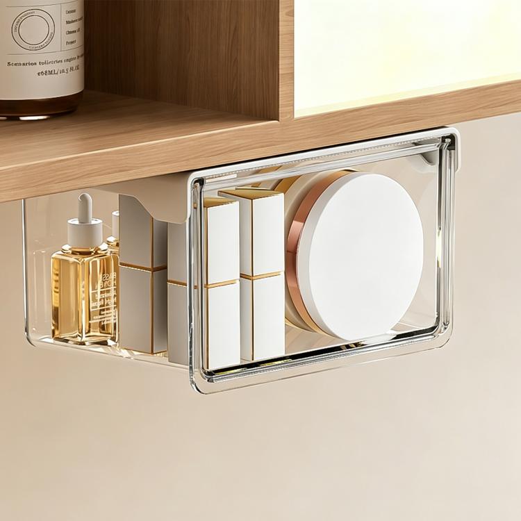 Self Adhesive Transparent Pull-Out Drawer Style Storage Box, 10x10x8.5cm, 15x10x8.5cm, 21.5x10x8.5cm