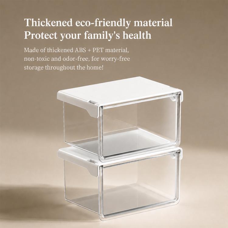 Self Adhesive Transparent Pull-Out Drawer Style Storage Box, 10x10x8.5cm, 15x10x8.5cm, 21.5x10x8.5cm
