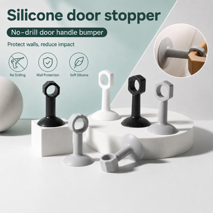 Suction Cup Door Handle Anti-collision Protective Pad, 58x41x17mm, 65x45x19mm, 70x47x21mm