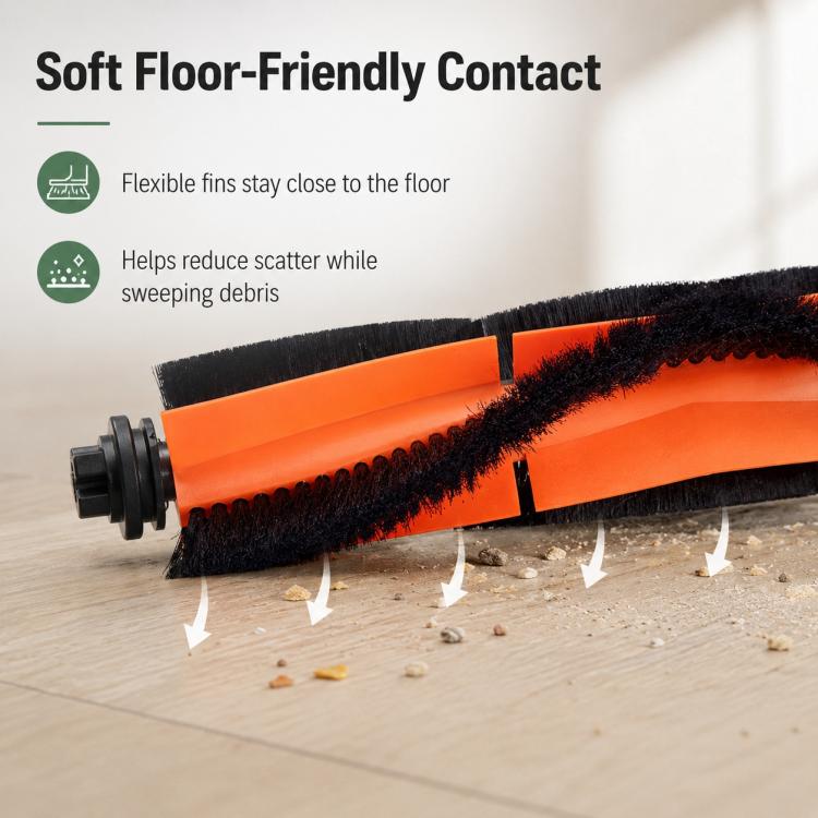 For Xiaomi Robot Vacuum X10 Plus / X20 Plus / S20 / S20 Plus / S10 / S10 Plus / S10 Pro Replacement Parts, Grey Orange Main Brush, Black Orange Main Brush, Rubber Roller Brush, Main Rubber Brush Cover, Main Brush Cover, Grey Side Brush, White Side Brus...