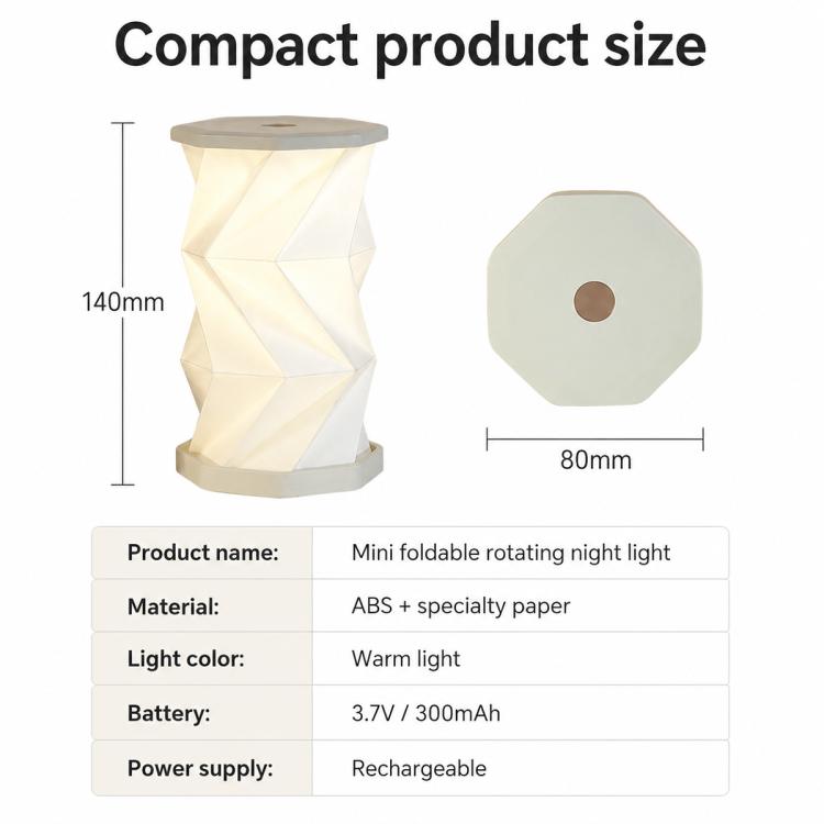 Mini Foldable Rotating Paper LED Lantern Night Light, White, Flying Apsaras, Flowers, Starry Night, Science Fiction, Black Character, Bamboo, Yellow Green, Forest Leaf, Deer, Cherry Blossoms