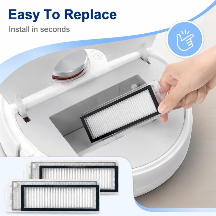 For Narwal J1 / J2 Robot Vacuum Cleaner Replacement Parts, Dual Magnetic Filters, White Full-Fiber Mop Pad, Grey Full-Fiber Mop Pad, Blue Striped Mop Pad, White Striped Mop Pad, 6pcs Combo