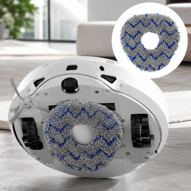 For Narwal J1 / J2 Robot Vacuum Cleaner Replacement Parts, Dual Magnetic Filters, White Full-Fiber Mop Pad, Grey Full-Fiber Mop Pad, Blue Striped Mop Pad, White Striped Mop Pad, 6pcs Combo