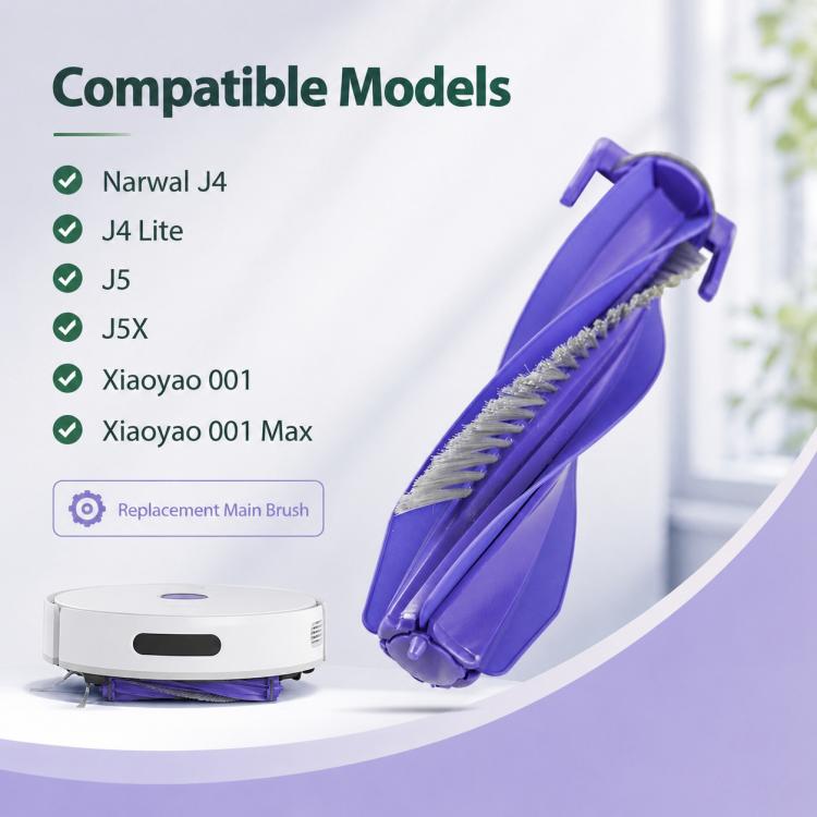 For Narwal Xiaoyao 001 / Xiaoyao 001 Max Robot Vacuum Cleaner Replacement Parts, Main Brush, Dual Side Brush for 001, Dual Side Brush for 001 Max, Main Brush Cover