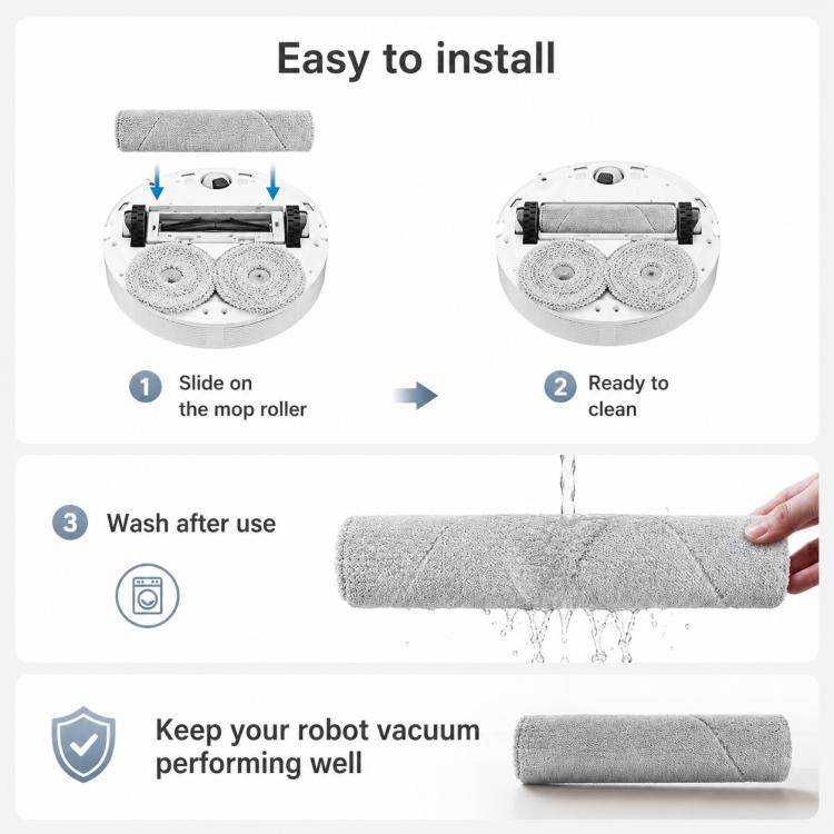 For Narwal Xiaoyao 002 / 002 Max Robot Vacuum Cleaner Replacement Parts, Track Mop Pad, Main Brush, Dual Side Brush for 002, Side Brush for 002 Max, Dual Filter, Auto Refill and Drain Version Dust Bag, Base Station Version Dust Bag