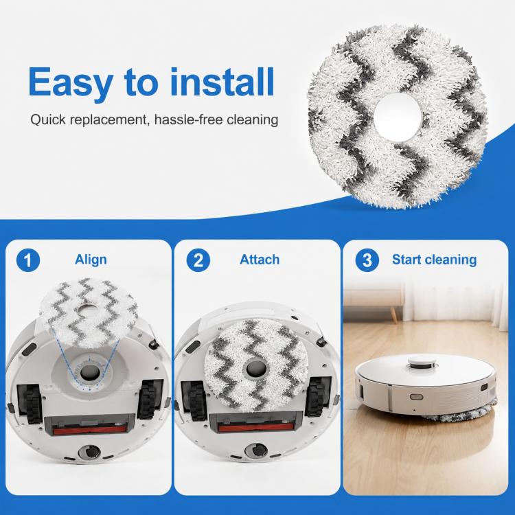 For Dreame X50 / X50 Pro / X40 Enhanced Edition / S40 Enhanced Edition Robot Vacuum Cleaner Replacement Parts, White Striped Mop Pad, Blue Striped Mop Pad, Filter, Main Brush Cover, Mop Pad Holder