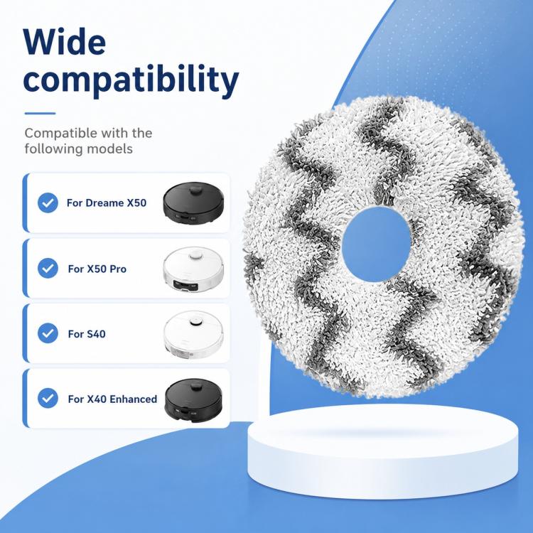 For Dreame X50 / X50 Pro / X40 Enhanced Edition / S40 Enhanced Edition Robot Vacuum Cleaner Replacement Parts, White Striped Mop Pad, Blue Striped Mop Pad, Filter, Main Brush Cover, Mop Pad Holder