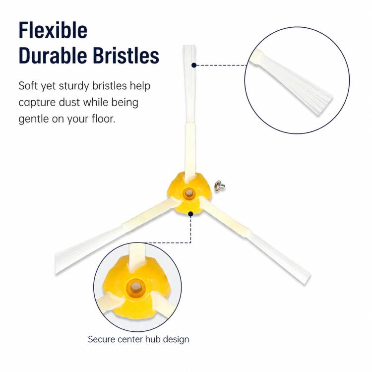 For iRobot 7 Series / 6 Series / 5 Series Robot Vacuum Cleaner Replacement Parts, For iRobot 7 Series / 6 Series / 5 SeriesTriangle Side Brush, For iRobot 7 Series / 6 Series / 5 Series Hexagonal Side Brush