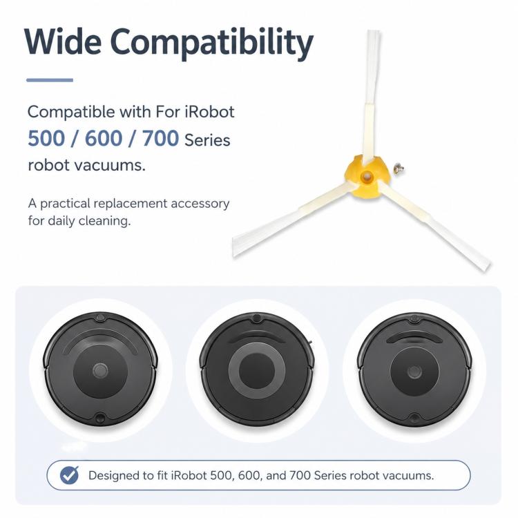 For iRobot 7 Series / 6 Series / 5 Series Robot Vacuum Cleaner Replacement Parts, For iRobot 7 Series / 6 Series / 5 SeriesTriangle Side Brush, For iRobot 7 Series / 6 Series / 5 Series Hexagonal Side Brush