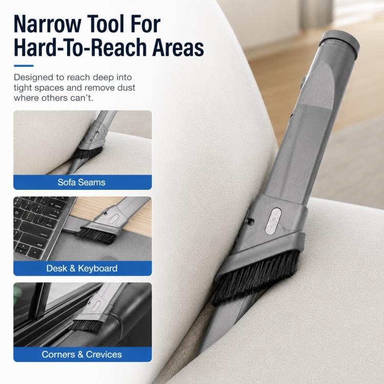 For Dyson V6 / DC35 / DC47 / DC52 / DC63 Vacuum Cleaner Accessories, Retractable Stiff Bristle Narrow Brush Head