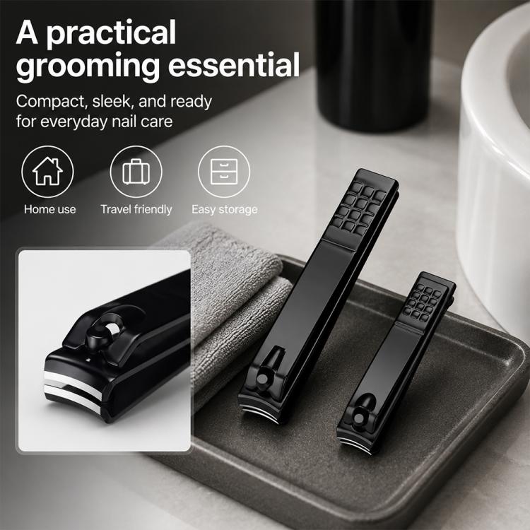 2pcs/Pack Stainless Steel Flat-Tip Nail Clippers Nail Trimming Tools, Small and Large Size
